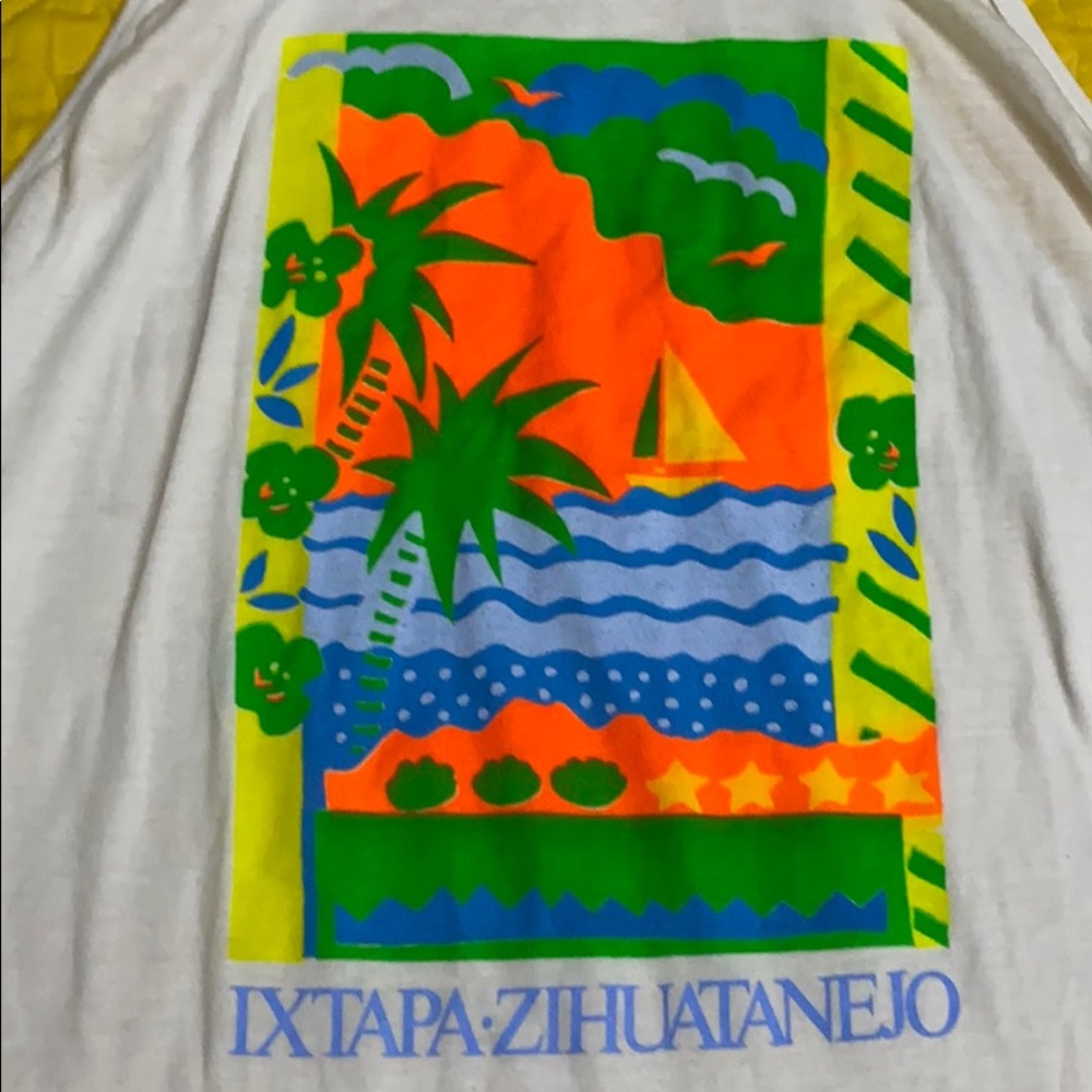 Vintage Neon Beach Ixtapa Zihuatanejo Mexico Tank - Picture 7 of 15